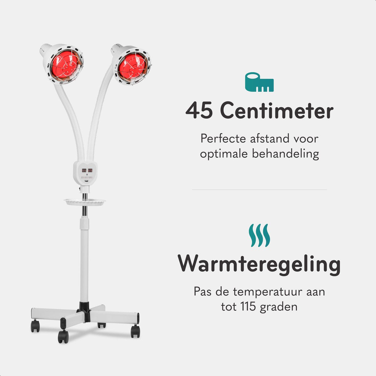 Blød og silkeagtig infrarød lampe med 2 hoveder - 600W